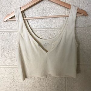 cropped pale yellow tank